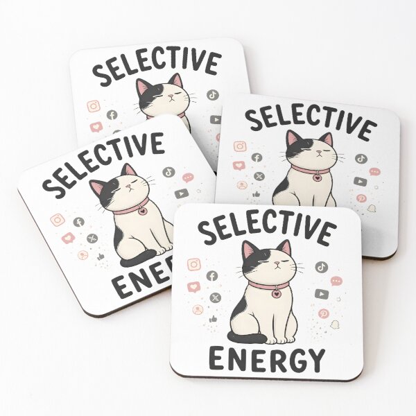 Item preview, Selective Energy Cat – Funny Introvert Cat Art for Social Media Burnout and Quiet People designed and sold by dreamz-world.