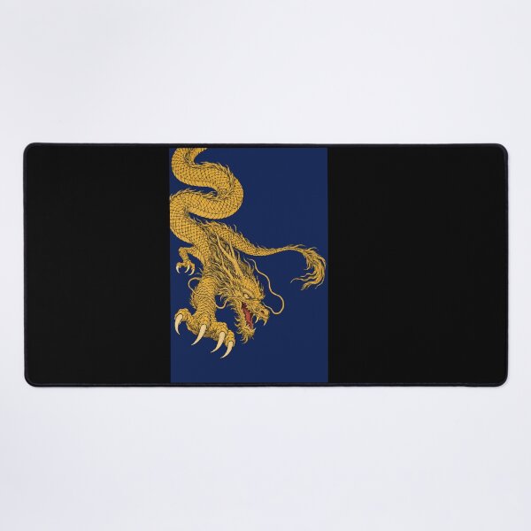 Item preview, Golden Storm Dragon Woodblock Serpent on Indigo Shin-Hanga designed and sold by WAVE-JP.