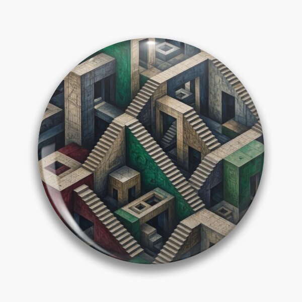 Item preview, Impossible Architecture - Surreal Geometric Labyrinth Art designed and sold by Dogandesighn.