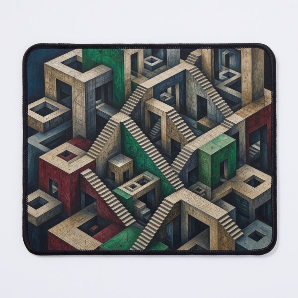 Item preview, Impossible Architecture - Surreal Geometric Labyrinth Art designed and sold by Dogandesighn.