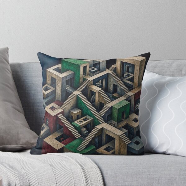 Item preview, Impossible Architecture - Surreal Geometric Labyrinth Art designed and sold by Dogandesighn.
