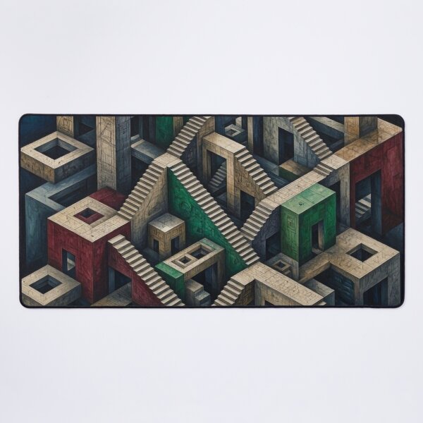 Item preview, Impossible Architecture - Surreal Geometric Labyrinth Art designed and sold by Dogandesighn.