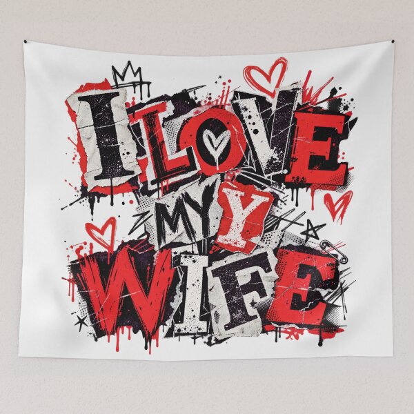 Item preview, Love My Wife Graffiti Street Art Urban Grunge Design designed and sold by RDproject.