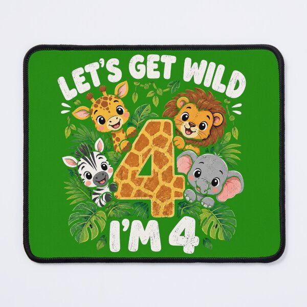 Item preview, Let's Get Wild I'm 4 Zoo Safari Birthday designed and sold by Yellowriversss.