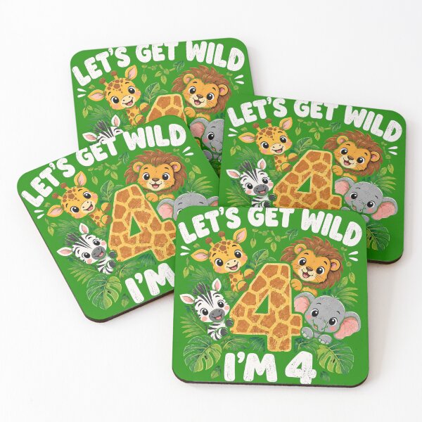 Item preview, Let's Get Wild I'm 4 Zoo Safari Birthday designed and sold by Yellowriversss.
