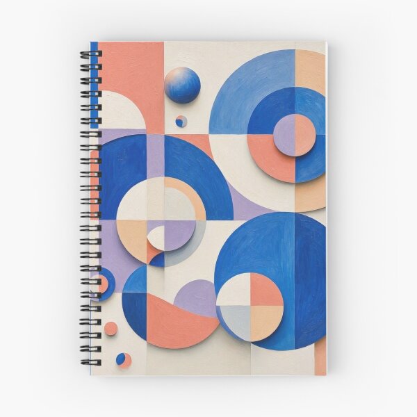 Item preview, Geometric Abstract Harmony - Retro Bauhaus Circle & Quadrant Art designed and sold by Dogandesighn.