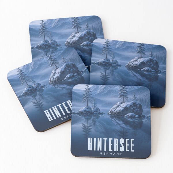 Item preview, Hintersee Winter Moon – Quiet Bavaria Landscape Poster designed and sold by Earth Celebration Designs.