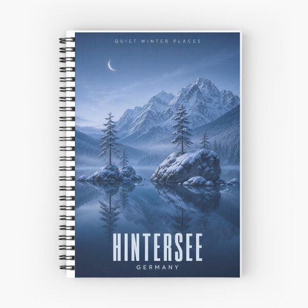 Item preview, Hintersee Winter Moon – Quiet Bavaria Landscape Poster designed and sold by Earth Celebration Designs.