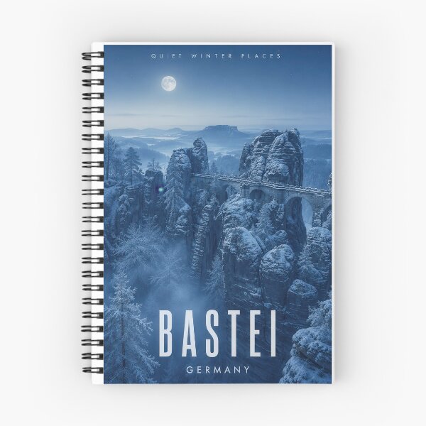 Item preview, Bastei Bridge in Winter – Saxon Switzerland Travel Poster designed and sold by Earth Celebration Designs.
