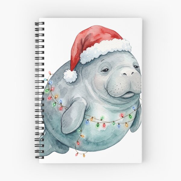 Item preview, Cute Christmas Dugong Santa Watercolor Art designed and sold by Digitalphoto4u.