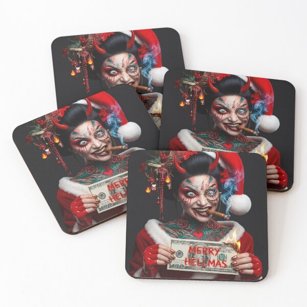 Item preview, Merry Hellmas Devil Monocle Burning Cash designed and sold by Voodoo Store Paranormal Collections.