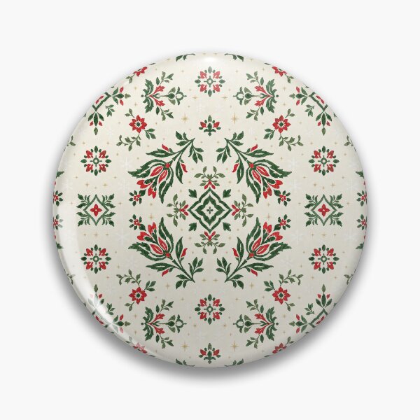 Item preview, Vintage Christmas Folk Art Floral Pattern designed and sold by Luvahawb.
