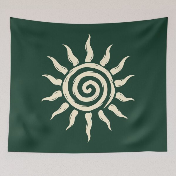 Item preview, Spiral Sun Celestial Symbol – Boho Solar Art designed and sold by JonelCrafts.