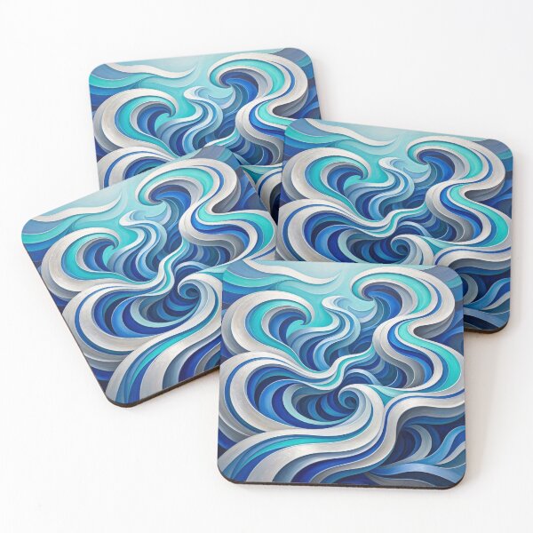 Item preview, Ocean Swirls - Abstract 3D Wave & Flowing Water Art designed and sold by Dogandesighn.