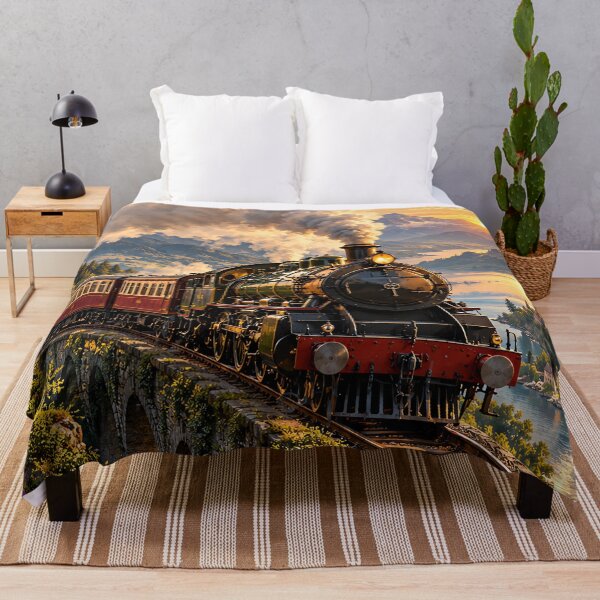 Item preview, Vintage Steam Train Through Alpine Mountains designed and sold by Curio Meridian.