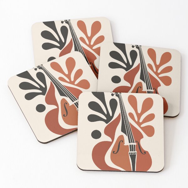Item preview, Double Bass Art Print, Abstract Music Print, Upright Bass Art, Mid Century Modern Decor, Minimalist Instrument Print, Musician Gift designed and sold by Studio pod Burom.