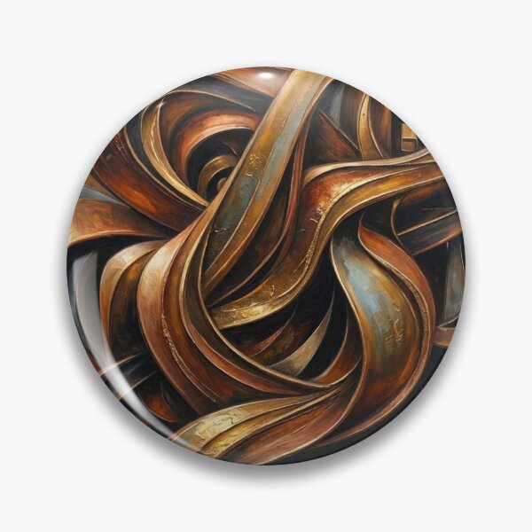 Item preview, Golden Ribbon Flow - Abstract Metallic Bronze 3D Swirl Art designed and sold by Dogandesighn.