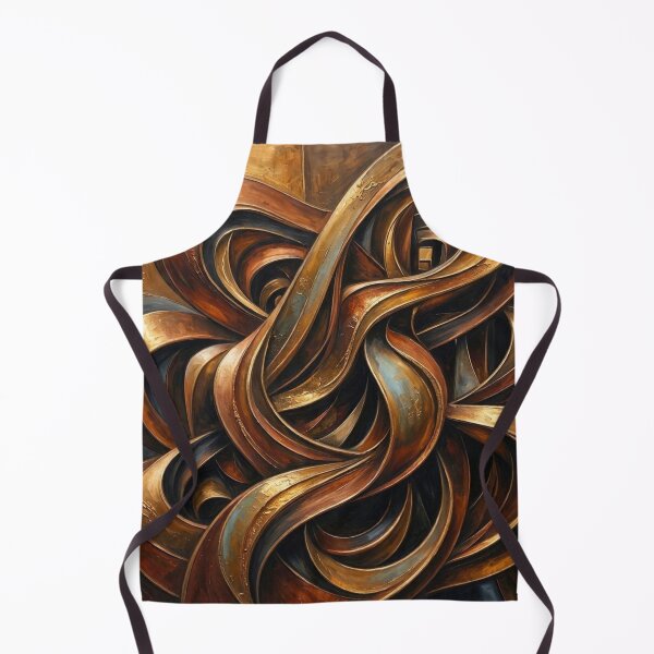 Item preview, Golden Ribbon Flow - Abstract Metallic Bronze 3D Swirl Art designed and sold by Dogandesighn.
