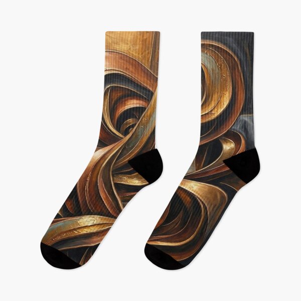 Item preview, Golden Ribbon Flow - Abstract Metallic Bronze 3D Swirl Art designed and sold by Dogandesighn.