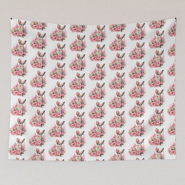 Item preview, Pink Lily Bunny | Elegant Floral Aesthetic Art designed and sold by Mandayartstudio.