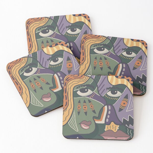 Item preview, Halloween Cubist Faces – Abstract Spooky Portrait designed and sold by aekritdeach.