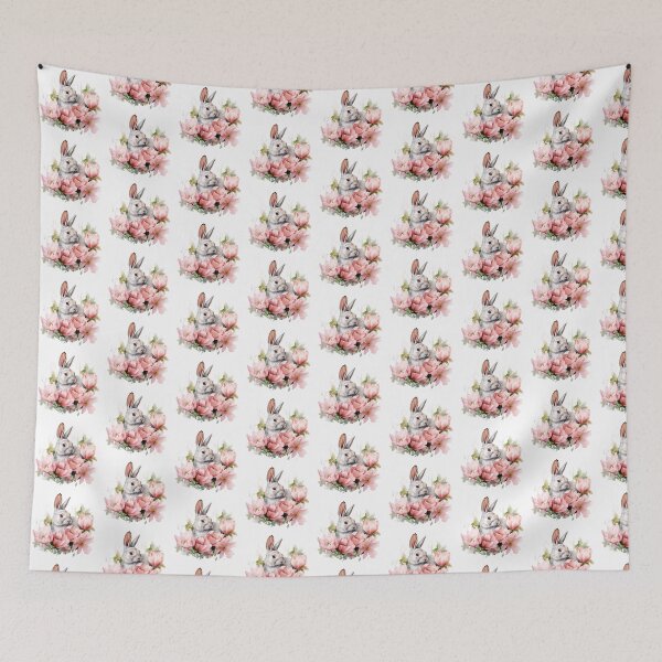 Item preview, Pink Lily Bunny | Elegant Floral Aesthetic Art designed and sold by Mandayartstudio.