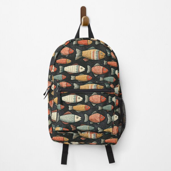 Item preview, Colorful Folk Art Fish Seamless Pattern designed and sold by junkydotcom.
