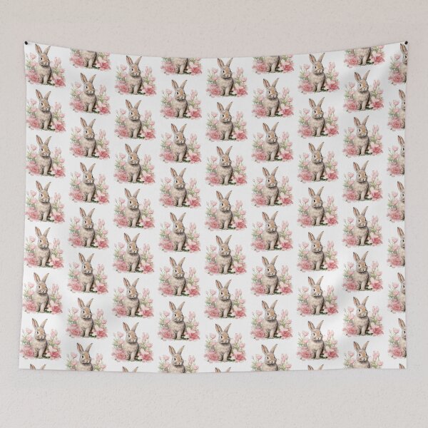 Item preview, Pink Lily Bunny | Elegant Floral Aesthetic Art designed and sold by Mandayartstudio.