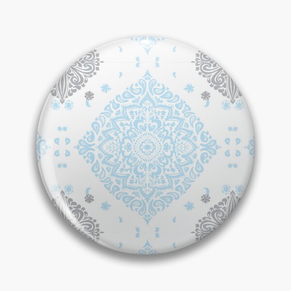 Item preview, Delicate floral pattern in grey and blue designed and sold by Quiet Waters Design.