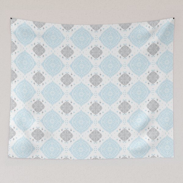 Item preview, Delicate floral pattern in grey and blue designed and sold by Quiet Waters Design.