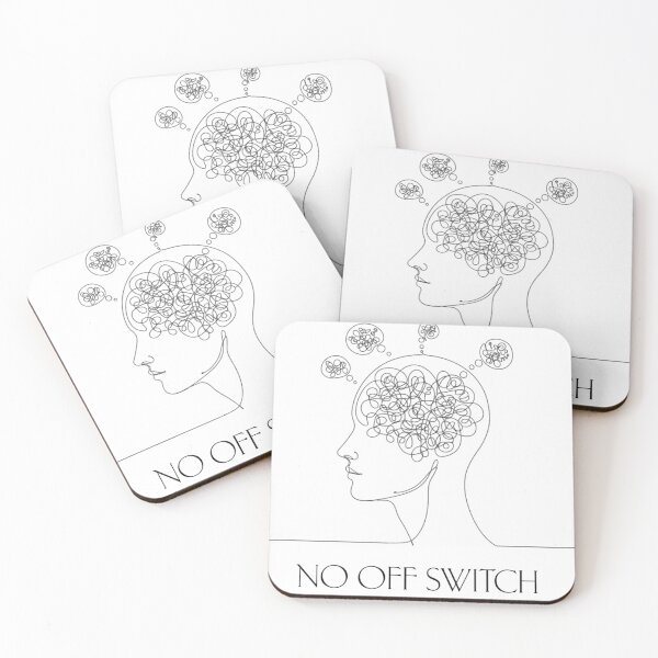 Item preview, Overthinking No Off Switch Minimalist Line Art designed and sold by SamLine.