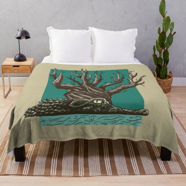 Item preview, Crocodile & Ancient Tree | Swamp Art | Wildlife Illustration designed and sold by Half Mess.