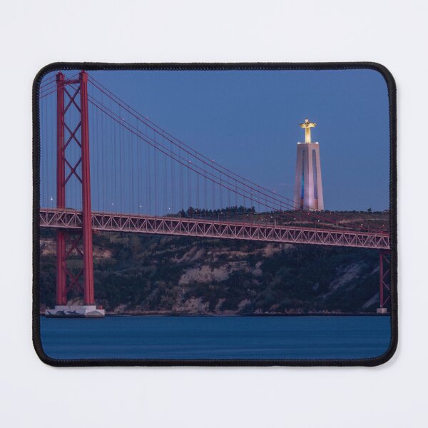 Item preview, 25th of April Bridge with the Cristo Rei statue in Lisbon at night designed and sold by kohlenjunge.