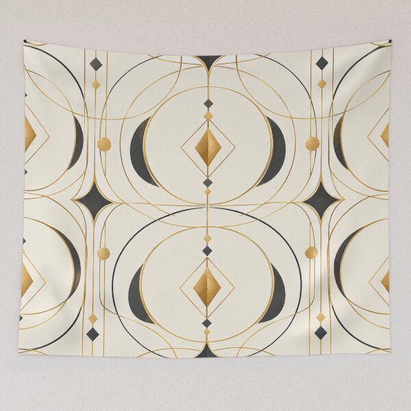 Item preview, Luxury Gold Art Deco Sacred Geometry Seamless Pattern designed and sold by Shivora Studio.