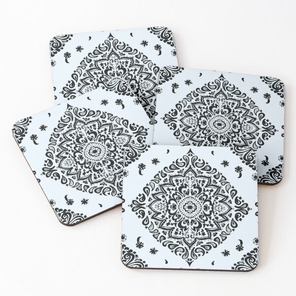 Item preview, Delicate floral pattern in black and blue designed and sold by Quiet Waters Design.