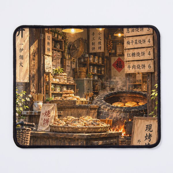 Item preview, Vintage Chinese Street Bakery at Golden Hour designed and sold by Curio Meridian.