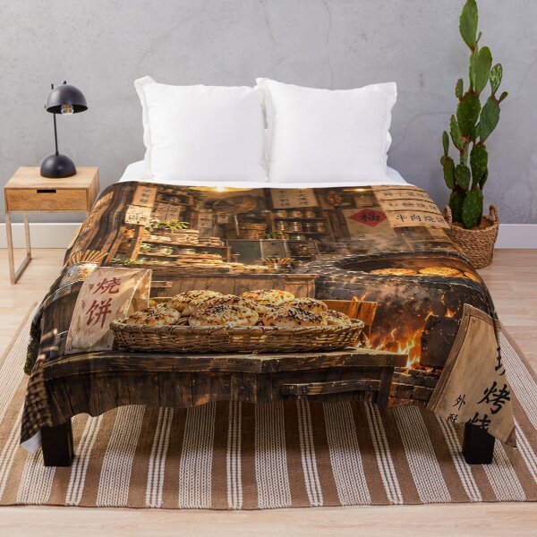 Item preview, Vintage Chinese Street Bakery at Golden Hour designed and sold by Curio Meridian.