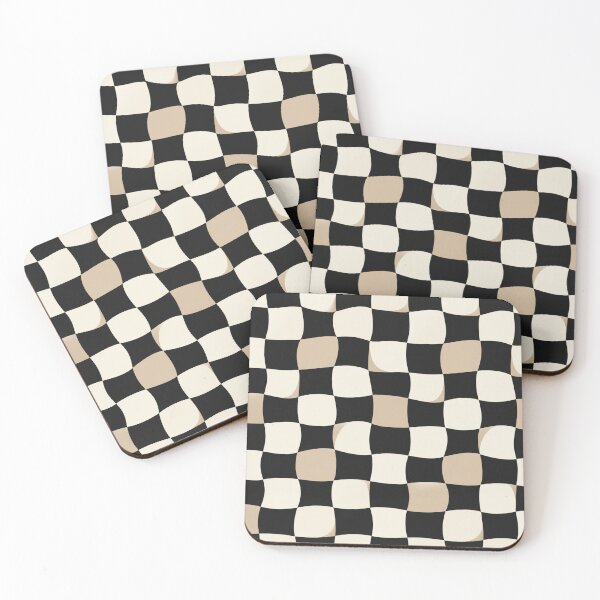 Item preview, Wavy Checkerboard Neutral Black Cream Seamless Pattern designed and sold by Shivora Studio.