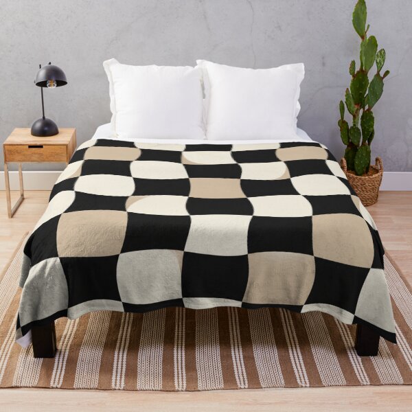 Item preview, Wavy Checkerboard Neutral Black Cream Seamless Pattern designed and sold by Shivora Studio.