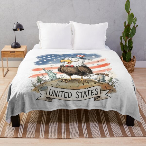 Item preview, Vintage American Bald Eagle with USA Flag designed and sold by EdwinkOne.