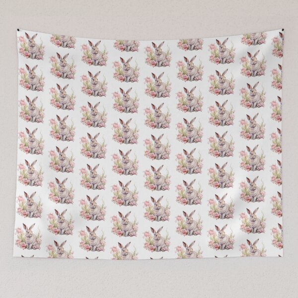 Item preview, Pink Lily Bunny | Elegant Floral Aesthetic Art designed and sold by Mandayartstudio.