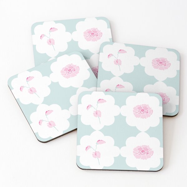 Item preview, Floral fields flower geometric in pink and green designed and sold by Quiet Waters Design.