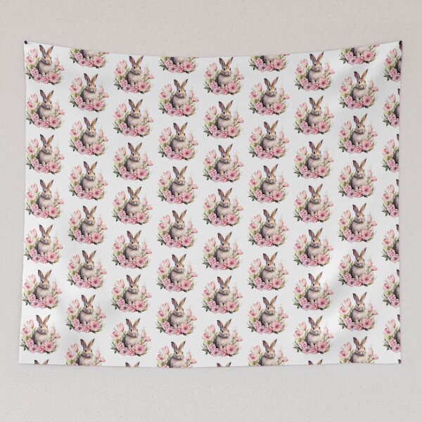 Item preview, Pink Lily Bunny | Elegant Floral Aesthetic Art designed and sold by Mandayartstudio.