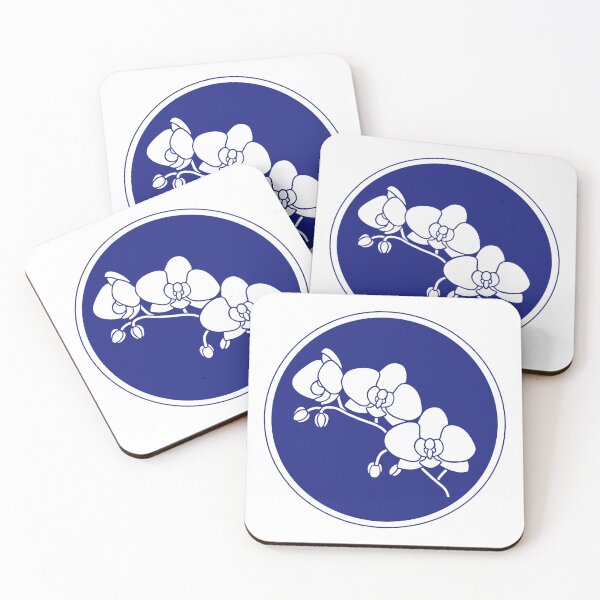 Item preview, Vintage Blue Botanical Floral Motif in Round Frame - 33 designed and sold by ivyysophia.