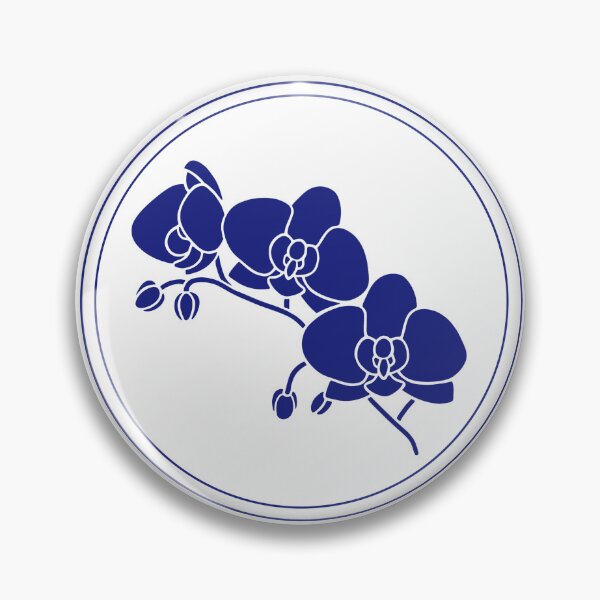 Item preview, Vintage Blue Botanical Floral Motif in Round Frame - 34 designed and sold by ivyysophia.