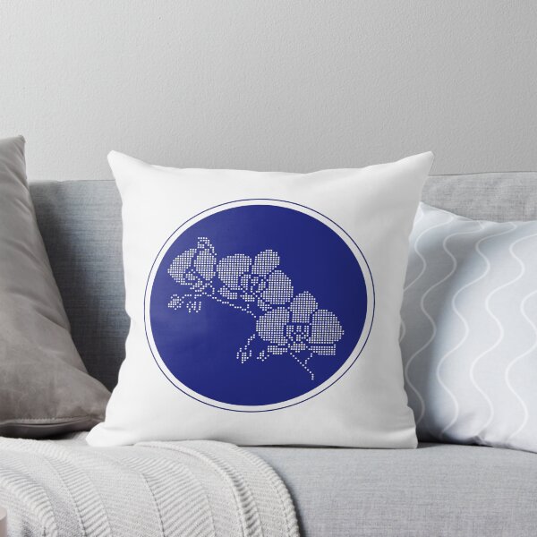 Item preview, Vintage Blue Botanical Floral Motif in Round Frame - 35 designed and sold by ivyysophia.