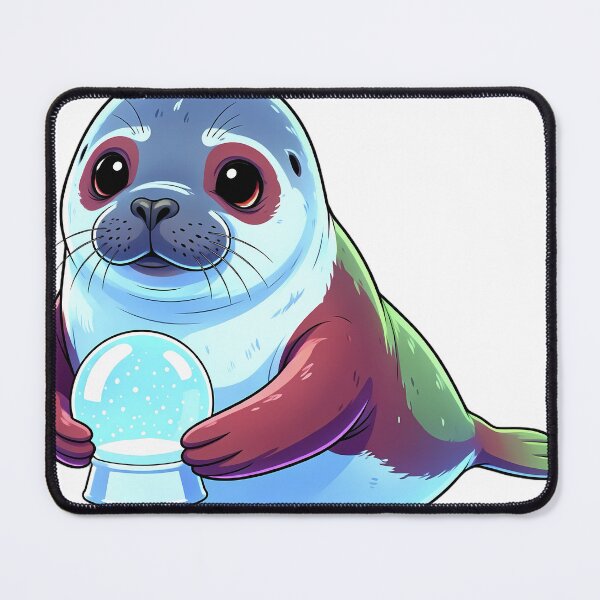 Item preview, Cute Christmas Snow Globe Harp Seal Holding a Snow Globe designed and sold by pumsquare.