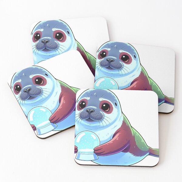 Item preview, Cute Christmas Snow Globe Harp Seal Holding a Snow Globe designed and sold by pumsquare.