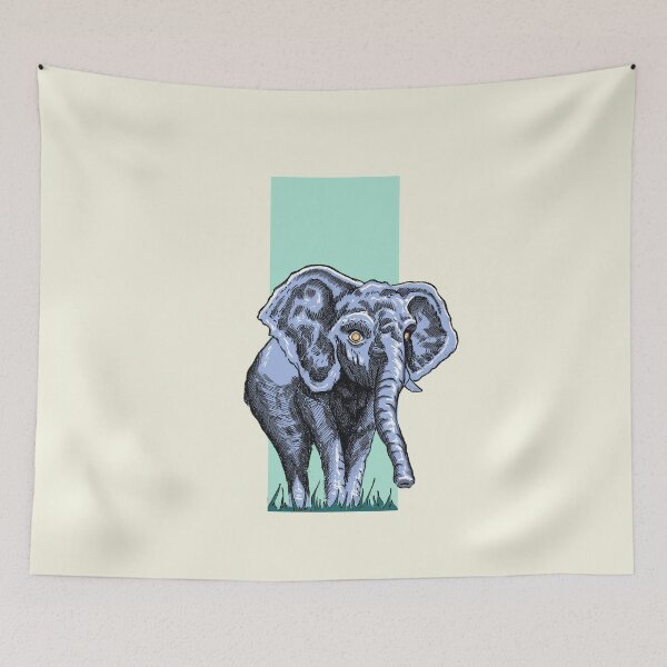 Item preview, Elephant Portrait | Vintage Wildlife Art | Nature Illustration designed and sold by Half Mess.