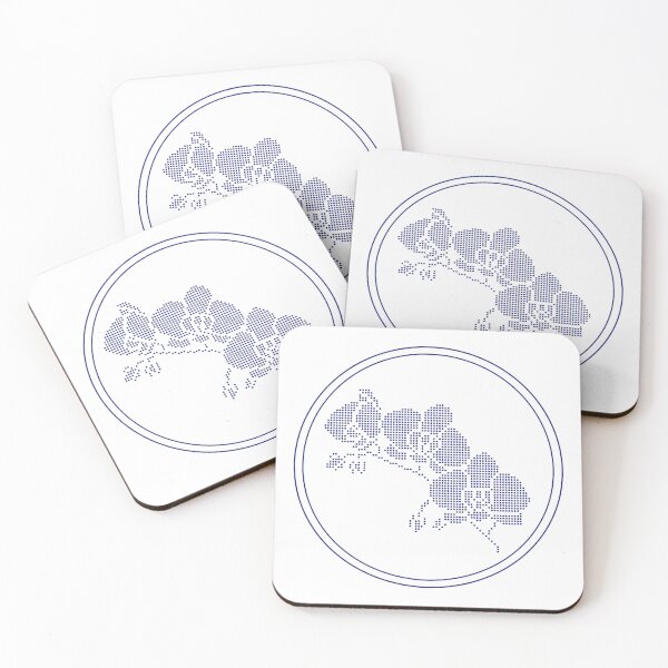 Item preview, Vintage Blue Botanical Floral Motif in Round Frame - 36 designed and sold by ivyysophia.